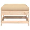 vidaXL Garden Footstool Beige, Natural Wood