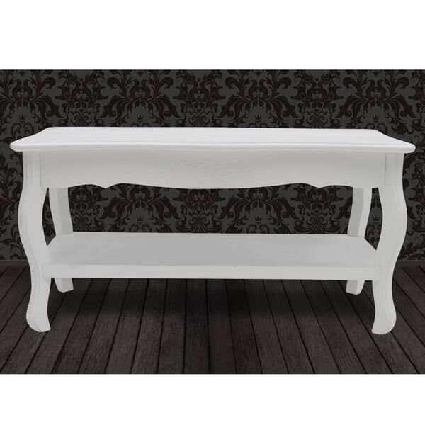 vidaXL Coffee Table White Solid Pine Wood, MDF Medium Coffee Table