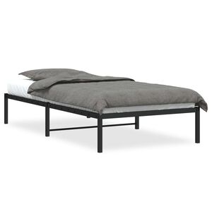 vidaXL Metal Bed Frame without Mattress Black 39.4"x78.7"