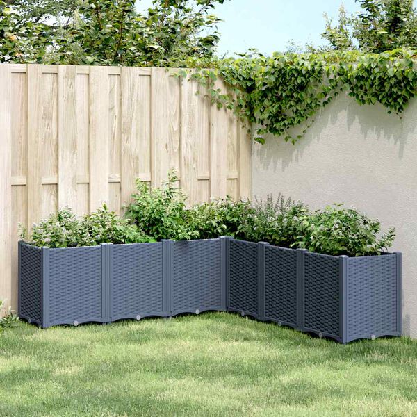 vidaXL Garden Planter Blue Grey Polypropylene Large Modular