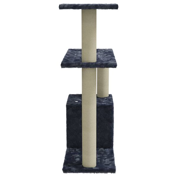 vidaXL Cat Tree Dark grey Sturdy wood, plush, sisal Medium Cat Tree