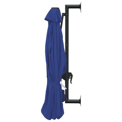 vidaXL Wall-Mounted Parasol with Metal Pole 118.1" Blue