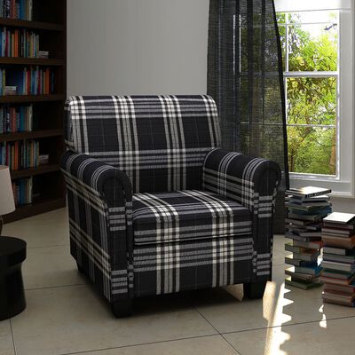 vidaXL Sofa Chair Black Fabric