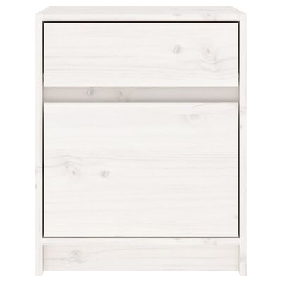 vidaXL Bedside Cabinet White 15.7"x12.2"x19.7" Solid Wood Pine