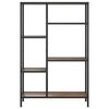 vidaXL Book Shelf Dark brown and black Engineered wood, steel