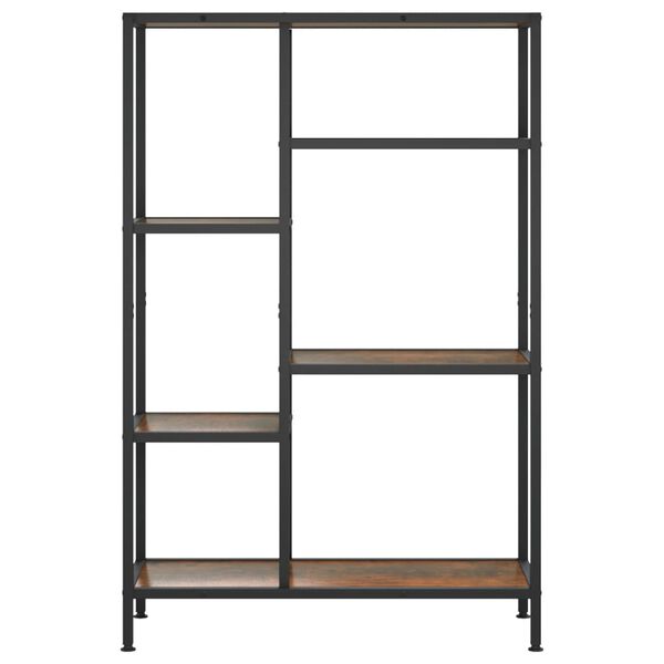 vidaXL Book Shelf Dark brown and black Engineered wood, steel