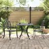 vidaXL Bistro Set Black Cast aluminum Medium Bistro Set Round