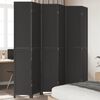vidaXL Room Divider 6 Panels Black Solid Wood Paulownia