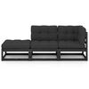 vidaXL Garden Lounge Set Black Solid Pinewood Medium Modular