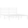 vidaXL Bed Frame White Steel King Size Bed Frame Rectangular