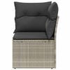 vidaXL Garden Sofa Light Grey Poly Rattan, powder-coated steel