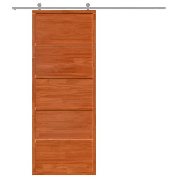 vidaXL Barn Door Wax Brown 31.5x81.9" Solid Wood Pine