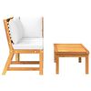vidaXL Garden Lounge Set Cream and Acacia Wood