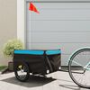 vidaXL Bike Trailer Black and Blue 99.2 lb Iron