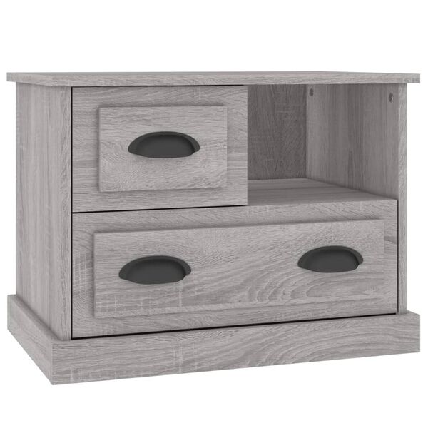 vidaXL Bedside Cabinet Grey sonoma Engineered wood Medium