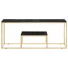 vidaXL Coffee Table Gold, Black Stainless Steel, Toughened Glass Large
