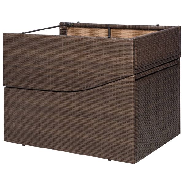 vidaXL Sunlouger Brown and Cream PE rattan, Powder-coated steel, Polyester