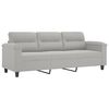 vidaXL 3 Piece Sofa Set with Cushions Light Gray Microfiber Fabric