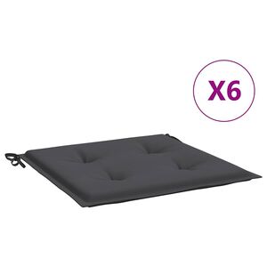 vidaXL Chair Cushion Set of 6 Gray