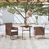 vidaXL Garden Dining Set Brown PE Rattan Standard Ergonomic