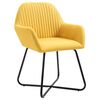 vidaXL Dining Chair Set of 4 Yellow Fabric and Powder-Coated Steel