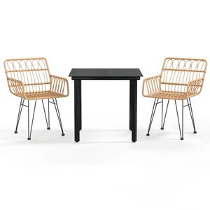 vidaXL Garden Dining Set Black