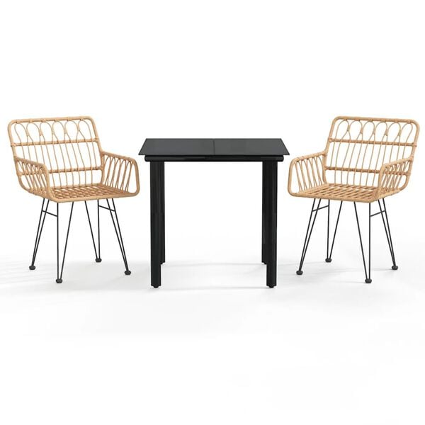 vidaXL Garden Dining Set Black