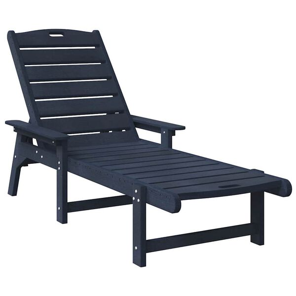 vidaXL Sun Lounger 2 pcs Navy 76.97 x 20.87 x 38.78 in Polyethylene
