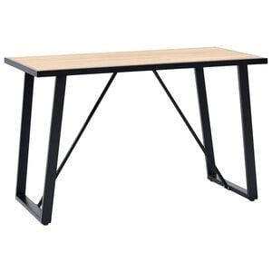 vidaXL Dining Table Oak wood grain MDF and powder-coated steel Medium