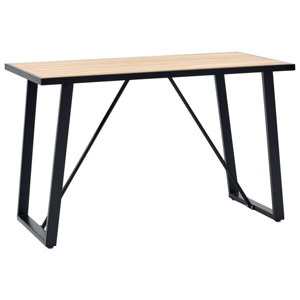vidaXL Dining Table Oak wood grain MDF and powder-coated steel Medium