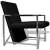 vidaXL Armchairs Set of 2 Black Cotton Standard Ergonomic Armchairs