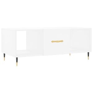 vidaXL Coffee Table White Engineered wood, Iron Medium Coffee Table