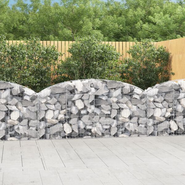 vidaXL Gabion Basket Silver Galvanized iron 78.7x11.8x31.5/39.4 in