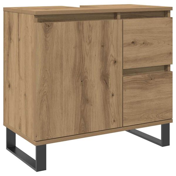vidaXL Bathroom Sink Cabinet Artisan Oak 25.6x13.0x23.6" Engineered Wood