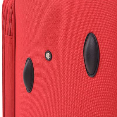 vidaXL 3 Piece Soft Case Trolley Set Red