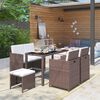 vidaXL Garden Dining Set Brown and cream white