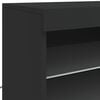 vidaXL Sideboard Black Engineered wood 23.8x14.6x26.4 in Black Sideboard