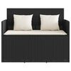 vidaXL Garden Bench Black Poly Rattan Medium Garden Bench Rectangular