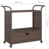 vidaXL Bar Cart with Drawer Brown 39.4"x17.7"x38.2" Poly Rattan