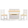 vidaXL Kids Table and Chair Set White MDF Small Rounded Corners