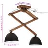 vidaXL Ceiling Lamp Black Iron, Mango Wood Medium Industrial