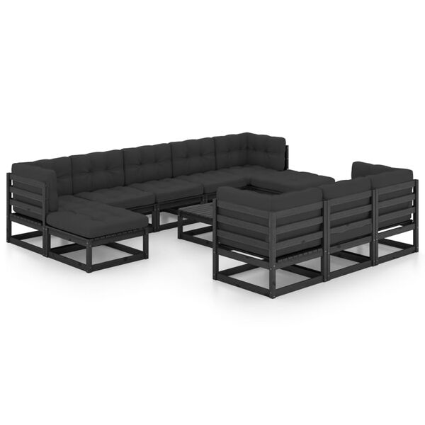 vidaXL Garden Lounge Set Black, Anthracite