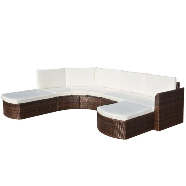 vidaXL Garden Furniture Set Brown PE Rattan Large Modular