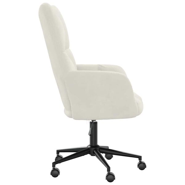 vidaXL Relaxing Chair Cream White Velvet, Steel Medium Swivel