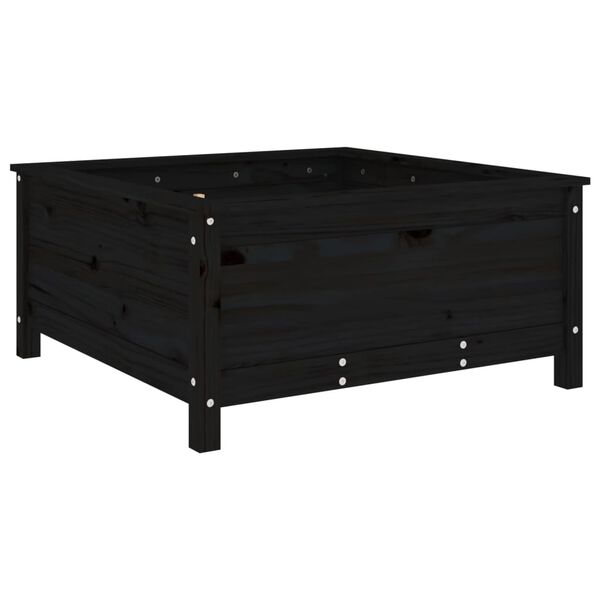 vidaXL Garden Planter Black Solid pine wood Large Garden Planter
