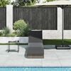 vidaXL Folding Sun Lounger Grey PE rattan, powder-coated steel Standard