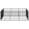 vidaXL Dog Playpen Black Galvanized Steel Large Heavy Duty Dog Playpen