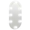 vidaXL Mirror With Led Light Silver Glass, Plastic Medium
