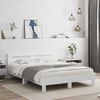 vidaXL Bed Frame with LED White 53.94 x 74.80 in Engineered Wood