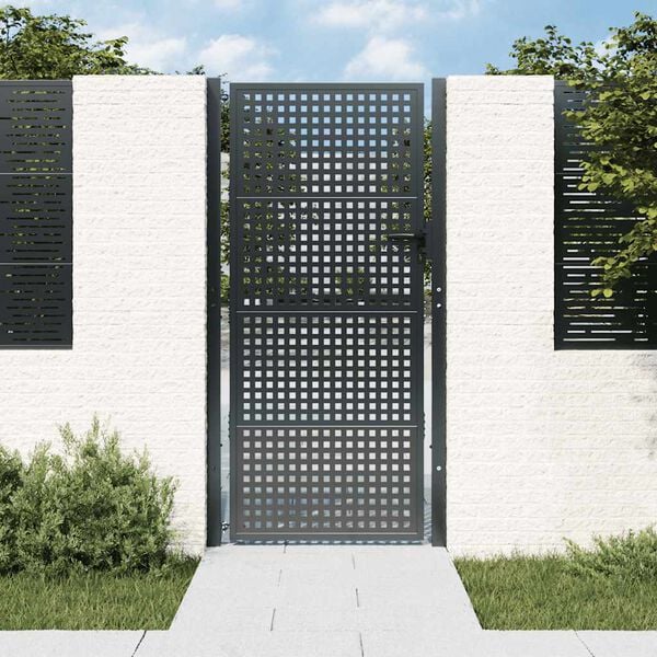 vidaXL Garden Gate Anthracite 39.4x78.7" Steel
